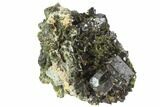 Lustrous Epidote Crystal Cluster on Actinolite - Pakistan #91993-1